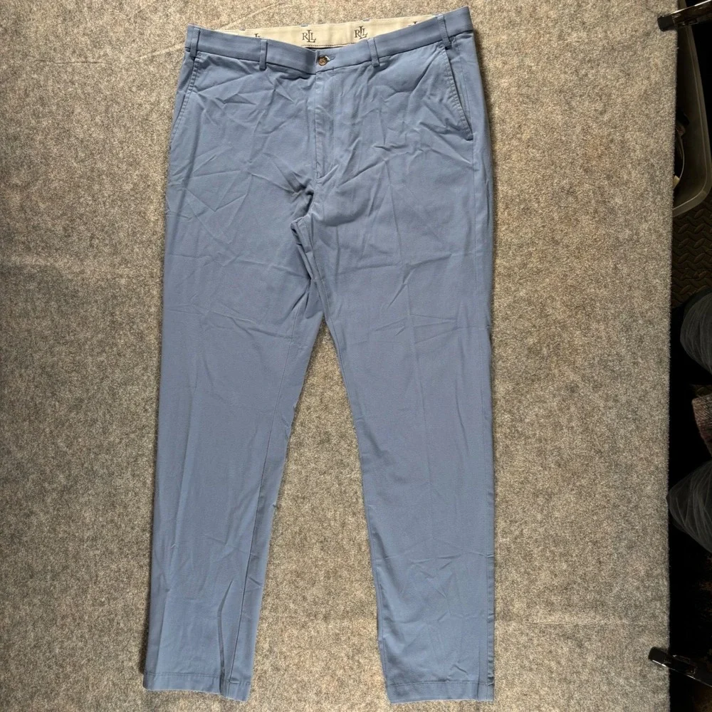 Lauren Ralph Lauren Classic Fit Cotton Stretch Chino Pants Blue 38x34 Flat Front